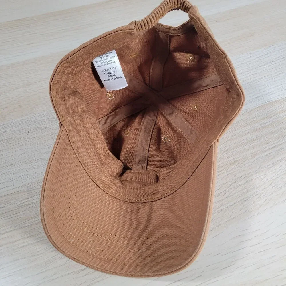 Carhartt Youth Baseball Hat Ball 5 Panel Cap Tan 100% Cotton Canvas Child Size